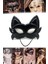 Siyah Kumaş Kedi Maskesi Eva Destekli, Lastikli | 19X15 cm Yetişkin ve Çocuk Uyumu Sexy Maske 4