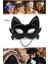 Siyah Kumaş Kedi Maskesi Eva Destekli, Lastikli | 19X15 cm Yetişkin ve Çocuk Uyumu Sexy Maske 8
