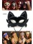 3 Adet Siyah Kumaş Kedi Maskesi Eva Destekli, Lastikli | 19X15 cm Yetişkin ve Çocuk Uyumu Sexy Maske 3