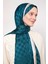 Zümrüt Çizgili Dama Desen Monogram Şal 2