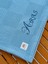 Ftbabycollection %100 Pamuk Waffle Kumaş Kişiye Özel Nakışlı Bebek Battaniyesi – Isim Yazılabilir (Indigo) 4