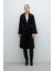 Beli Kuşaklı Şal Yaka Kap Siyah K2616306_001 1