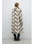 Zigzak Çizgili Suni Kürk Kaban Bej- Siyah K2619006_218 2