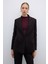 Punto Dikişli Tek Düğmeli Blazer Ceket Kahve K2616013_005 1