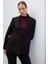 Punto Dikişli Tek Düğmeli Blazer Ceket Kahve K2616013_005 4