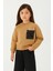 Kız Çocuk Pullu Cep Detaylı Sweatshirt - Süs Cep Detaylı Çocuk Sweat 1