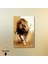 Tekli Dikey Kanvas Tablo Yağlı Boya Görünümlü Soft Aslan 3