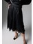 Embrode Detaylı Pileli Midi Boy Tafta Etek Siyah K2615034_001 4