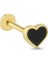 Siyah Mine Kalp Desen Tragus Piercing 1
