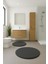 2'li Koyugri Yuvarlak Yumuşak Kaymaz Taban Peluş Yıkanabilir Banyo Oturma Odası HALI(60X60 ve 80X80) 1
