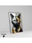 Tekli Dikey Kanvas Tablo Sanatsal Gold Gümüş Siyah Kedi 2