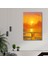 Tekli Dikey Kanvas Tablo Gün Batımı ve Sarı Kedi Sarman 1