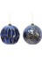 Yılbaşı Topu – Lacivert Altın Desenli Retro Çam Ağacı Süsü 10 cm – 2'li 3