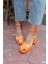 Carmen Kadin Orange Platform Topuk Detay Sandalet 7