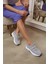 Belicia Kadin Gri Trıko ve Taş Detay Sneakers 2