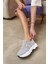 Belicia Kadin Gri Trıko ve Taş Detay Sneakers 3
