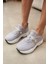 Belicia Kadin Gri Trıko ve Taş Detay Sneakers 7