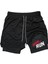 Hızlı Kuruyan 2 In 1 Yetişkin Unisex Spor Born To Run Baskılı Taytlı Şort Fitness Gym Antrenman Halı 1