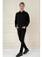 Tr 879 Slim Fit Siyah Klasik Triko 6