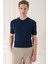 Slim Fit Bisiklet Yaka Kısa Kol Lacivert Triko Tr 869 6