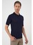 Comfort Fit Polo Yaka Pamuklu Kısa Kol Casual Lacivert Triko Tişört Tr 880 7