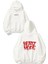 Beast Mode Tasarım Baskılı Oversize Beyaz Kapüşonlu Sweatshirt 1