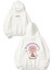 Be Yourself Smile Tasarım Baskılı Oversize Beyaz Kapüşonlu Sweatshirt 1