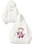 Hello Kitty Car Tasarım Baskılı Oversize Beyaz Kapüşonlu Sweatshirt 1
