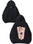 Lola Strech Tasarım Baskılı Oversize Siyah Kapüşonlu Sweatshirt 1