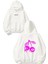 Cherry Skull Tasarım Baskılı Oversize Beyaz Kapüşonlu Sweatshirt 1