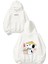 Snoodles Tasarım Baskılı Oversize Beyaz Kapüşonlu Sweatshirt 1