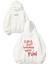 Wanna Fun Tasarım Baskılı Oversize Beyaz Kapüşonlu Sweatshirt 1