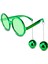 Disko Toplu Küpeli Parti Gözlüğü Yeşil Renk 1