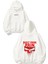 Built From Pain Tasarım Baskılı Oversize Beyaz Kapüşonlu Sweatshirt 1