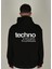 Tech Baskılı Kapüşonlu Sweatshirt 1