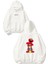 Elmo Yazı Tasarım Baskılı Oversize Beyaz Kapüşonlu Sweatshirt 1