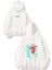 Reality Tasarım Baskılı Oversize Beyaz Kapüşonlu Sweatshirt 1