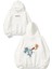 Tom Jerry Play Tasarım Baskılı Oversize Beyaz Kapüşonlu Sweatshirt 1