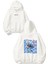 Stitch Tasarım Baskılı Oversize Beyaz Kapüşonlu Sweatshirt 1