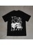Punk Tasarım Baskılı Siyah Oversize T-Shirt 1