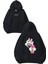 Daisy Minnie Tasarım Baskılı Oversize Siyah Kapüşonlu Sweatshirt 1