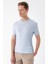 Slim Fit Bisiklet Yaka Kısa Kol Mavi Triko Tr 869 7