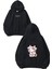 Hellokitty Cow Tasarım Baskılı Oversize Siyah Kapüşonlu Sweatshirt 1