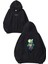 Space Tasarım Baskılı Oversize Siyah Kapüşonlu Sweatshirt 1