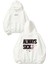 Always Sick Tasarım Baskılı Oversize Beyaz Kapüşonlu Sweatshirt 1