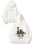 Los Angeles Tasarım Baskılı Oversize Beyaz Kapüşonlu Sweatshirt 1