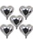 Kalp Şeklinde Folyo Balon 5 Adet 45 cm Gümüş Renk 1