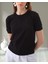 xint Kadın Siyah Regular Fit Bisiklet Yaka Triko Örme Basic Tişört 2
