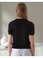 xint Kadın Siyah Regular Fit Bisiklet Yaka Triko Örme Basic Tişört 3