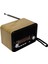 Kahverengi Nostaljik Radyo Bluetooth USB Aux Şarjlı Fm Radyo 3